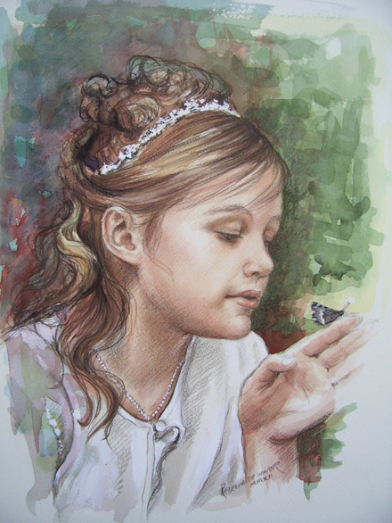 girl with butterfly